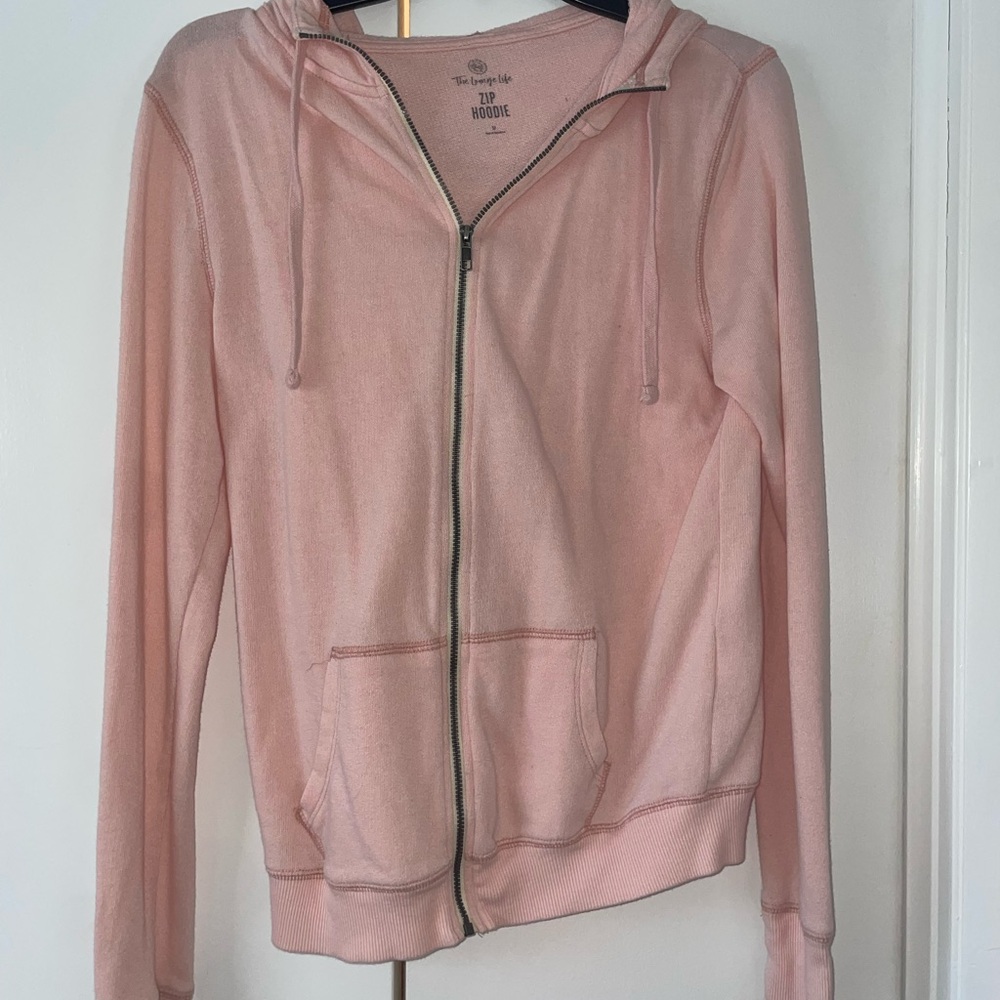 So Light Pink Zip-Up Hoodie